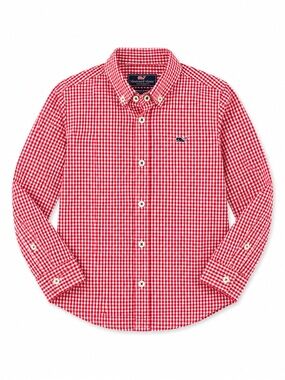 Vineyard Vines Red & White Gingham Button-Down Shirt for Kids